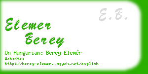 elemer berey business card