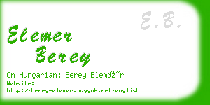 elemer berey business card